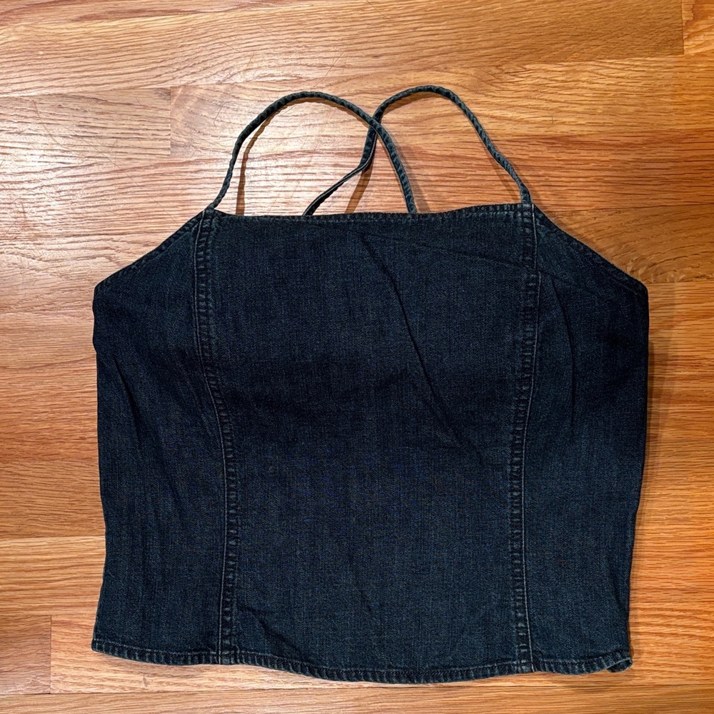 Ann Taylor Dark Blue Denim Top